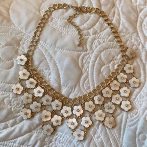 Mother of Pearl Floral Statement Necklace
